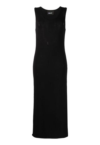 BARROW distressed knitted maxi dress - Nero