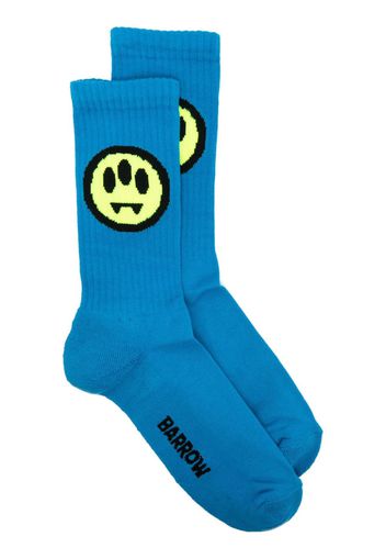 BARROW logo-print ribbed socks - Blu