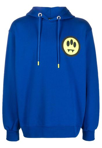 BARROW logo-print cotton hoodie - Blu