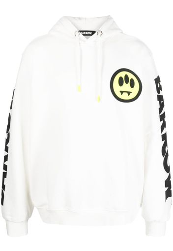 BARROW logo-print cotton hoodie - Bianco