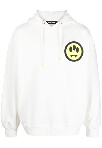 BARROW logo-print cotton hoodie - Bianco