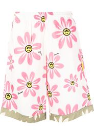 BARROW flower-print knee-length shorts - Bianco