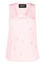 BARROW distressed-effect sleeveless top - Rosa