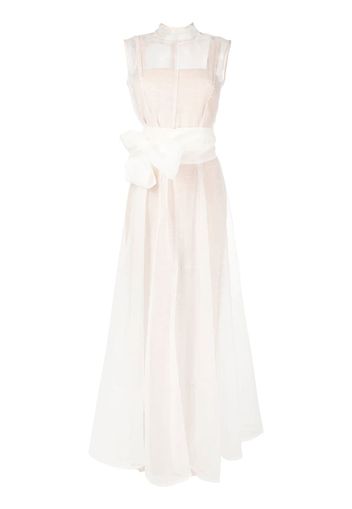 Baruni semi-sheer overlay maxi dress - Toni neutri