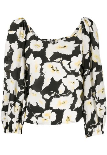 Fancy floral print blouse