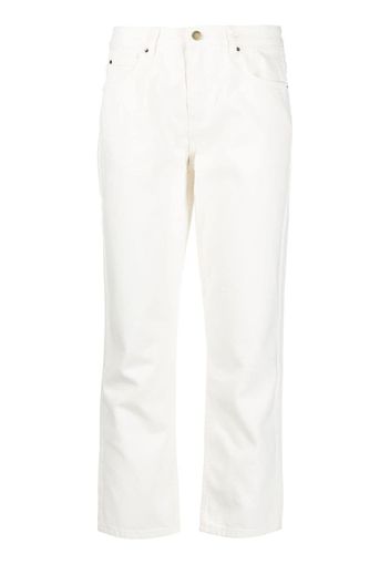 Ba&Sh Jeans crop a vita media - Bianco