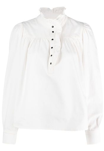 Ba&Sh Blusa Omilac con ruches - Bianco