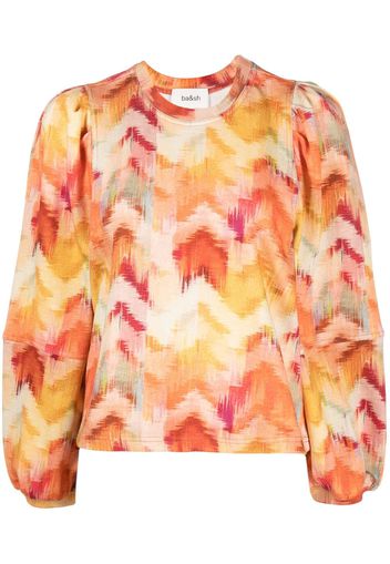Ba&Sh Primrose chevron-print cotton blouse - Arancione