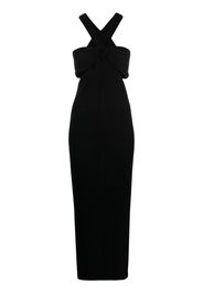 Ba&Sh Abito lungo a coste con arricciatura - Nero