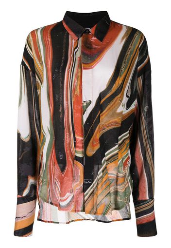 Bassike abstract-print cotton shirt - Multicolore