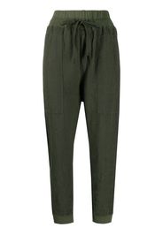 Bassike high-waisted drawstring track pants - Verde