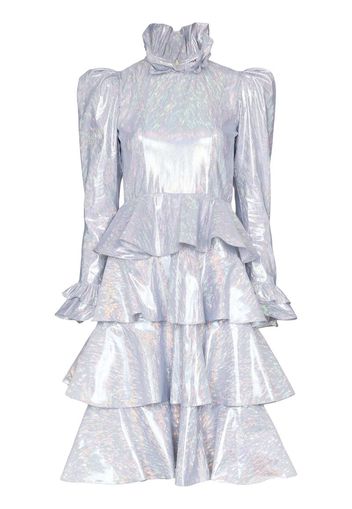 Confection metallic tiered dress