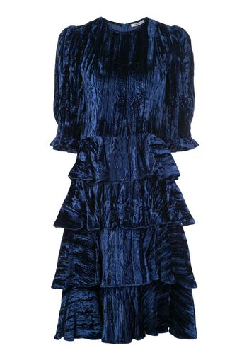 velvet tiered ruffle dress