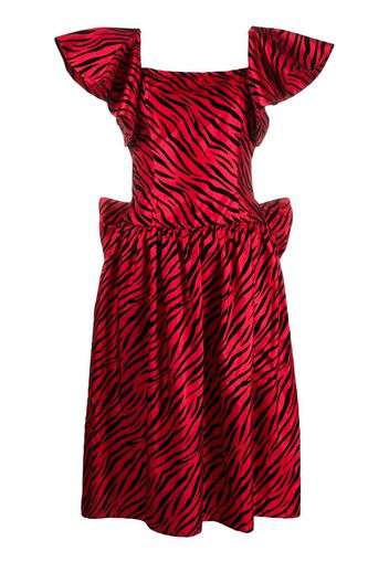 zebra-print satin dress