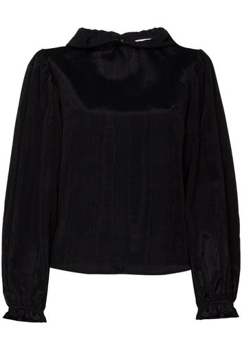 BAT RORY HI NECK L/S PUFF SLV BLOUSE BLK