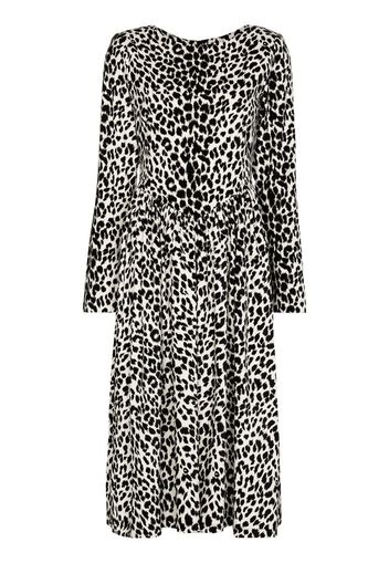 leopard-print midi dress