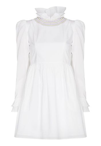 Batsheva smocked cotton mini dress - Bianco