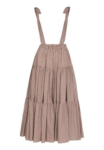 Batsheva Amy gingham print tiered skirt - Toni neutri