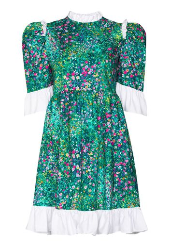 Batsheva Spring Prairie ruffled floral print dress - Verde