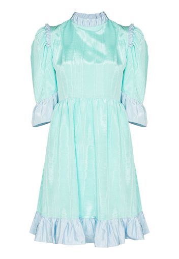 Batsheva Spring ruffled-trim mini dress - Blu