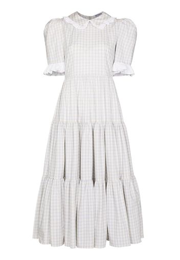 Batsheva Lucy peter-pan checked dress - Grigio