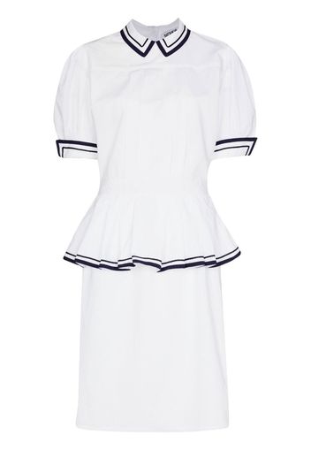 Batsheva peplum-waist shirt dress - Bianco