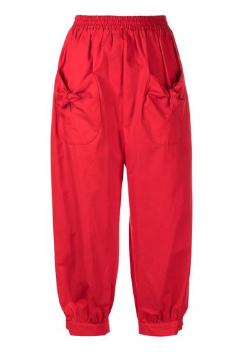 Batsheva Pantaloni crop con dettaglio nodo - Rosso