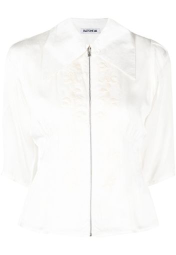 Batsheva Blusa Florian con colletto oversize - Bianco