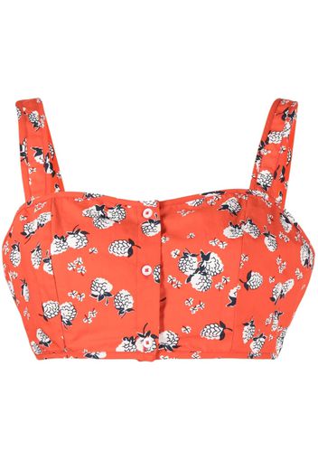 Batsheva Blusa a fiori in stile bralette - Arancione