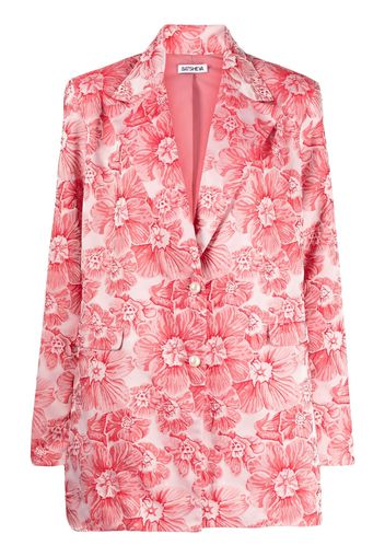 Batsheva Blazer Agnes a fiori - Rosso