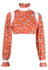 Batsheva Top a fiori corto - Rosso