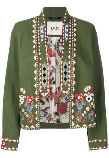 floral embroidered cropped jacket