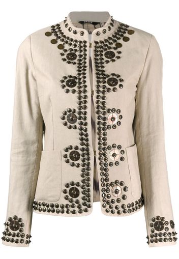 studded mock-neck jacket