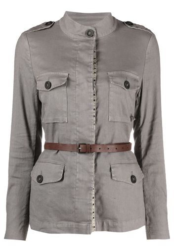 Bazar Deluxe belted shirt jacket - Grigio