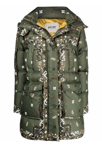 Bazar Deluxe paisley print padded parka - Verde