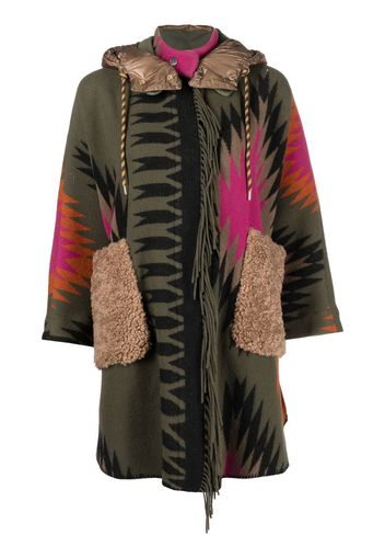 Bazar Deluxe graphic-print wool-blend coat - Verde