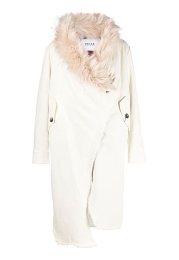 Bazar Deluxe faux fur-trim coat - Bianco