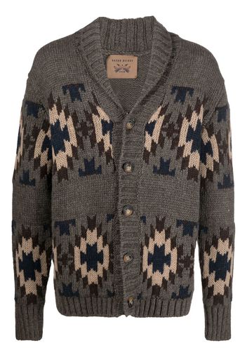 Bazar Deluxe geometric-pattern knitted cardigan - Grigio