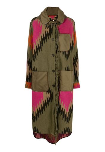 Bazar Deluxe graphic-print single-breasted coat - Verde