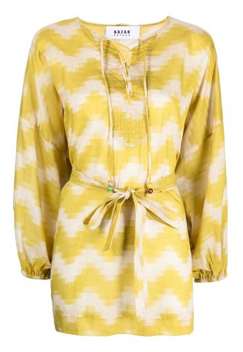 Bazar Deluxe chevron-print cotton blouse - Giallo