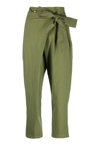 Bazar Deluxe tie-waist cropped trousers - Verde