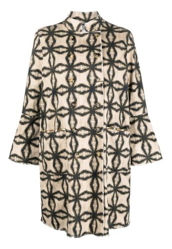 Bazar Deluxe double-breasted geometric print coat - Toni neutri