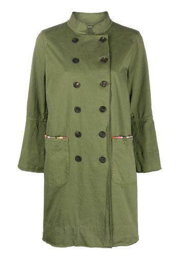 Bazar Deluxe stripe-trimmed double-breasted coat - Verde
