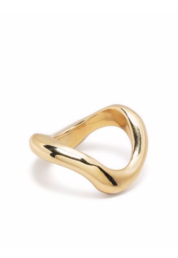 BEATRIZ PALACIOS large gold-plated Wave ring - Oro