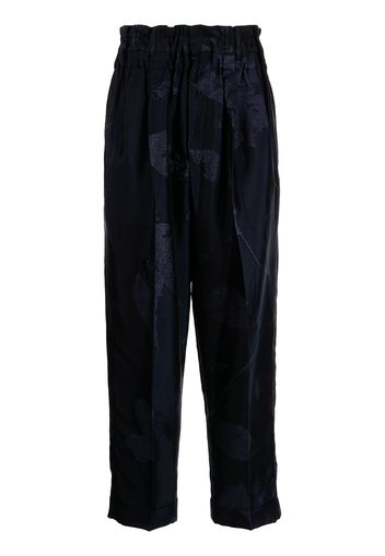 Bed J.W. Ford Pantaloni crop con effetto jacquard - Blu