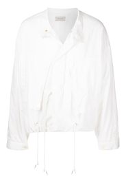 Bed J.W. Ford cotton-silk blend asymmetric jacket - Bianco