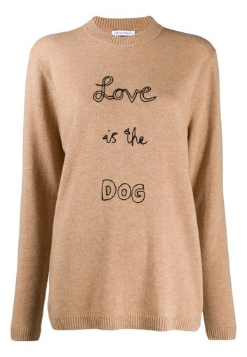 slogan knit jumper