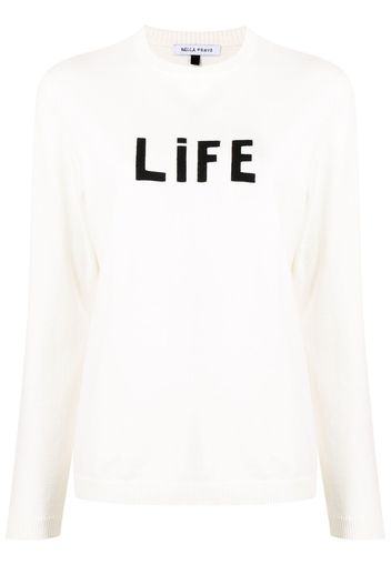 Bella Freud slogan-patch jumper - Bianco