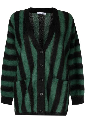 Bella Freud Cardigan oversize a righe - Nero