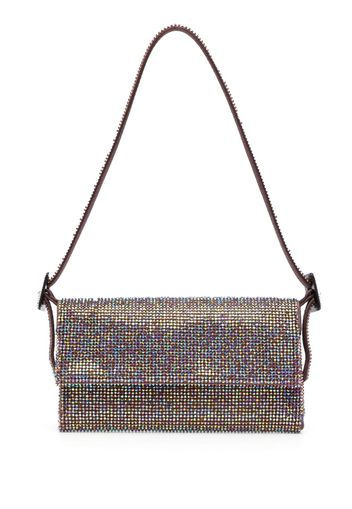 Benedetta Bruzziches crystal-embellished iridescent shoulder bag - Marrone